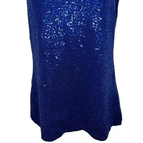 EXPRESS Exquisite‎ Midnight  Blue Iridescent Sequin Top Cami NWOT Size Small - Image 5