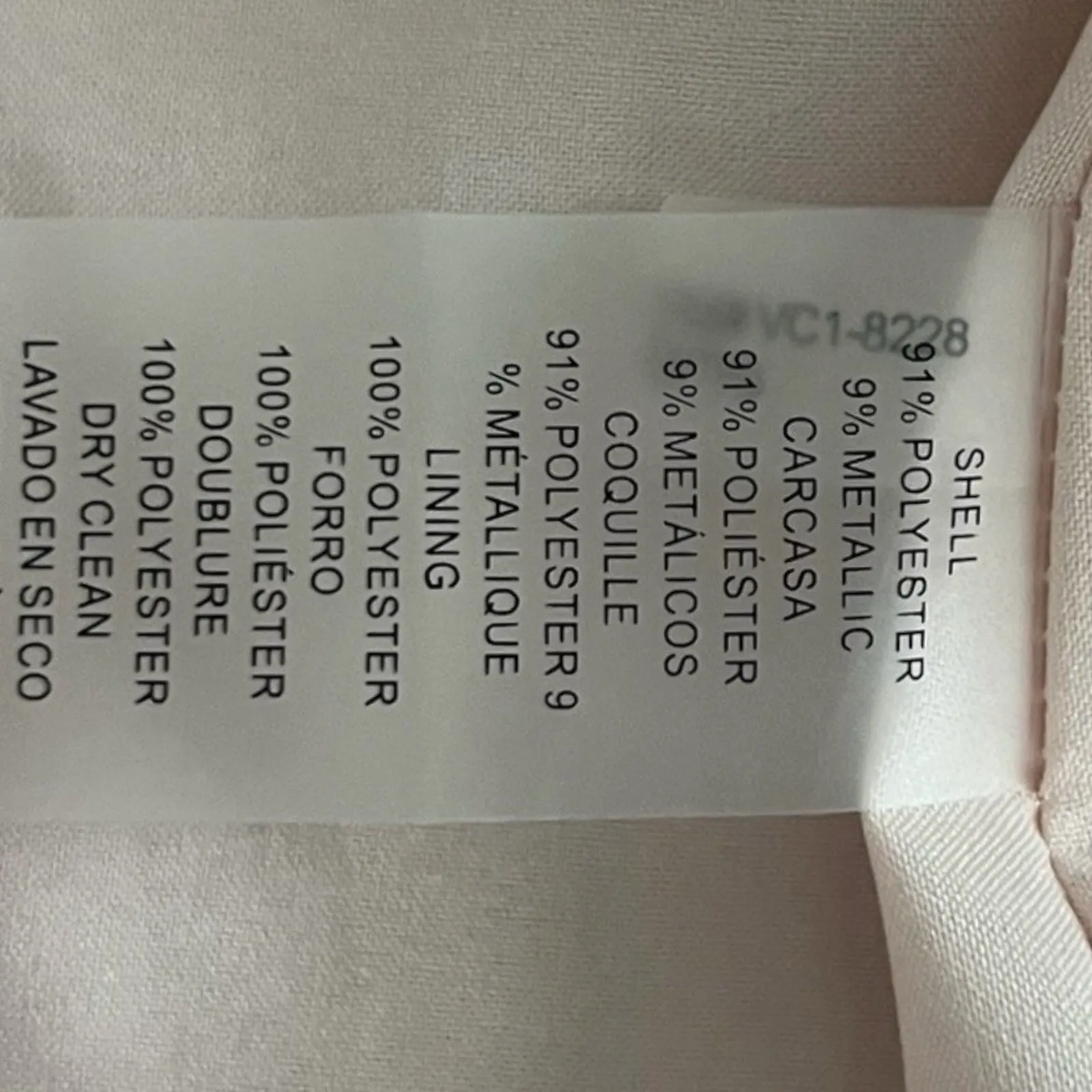 NWT Vince Camuto Blush Pink Metallic Jacquard Satin Split Neck Fit & Flare Dress - Image 7