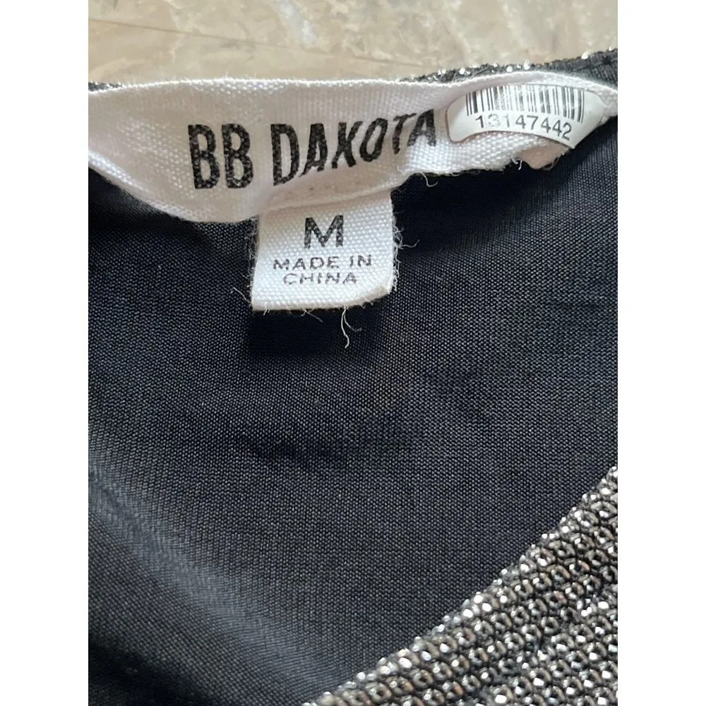 BB Dakota What's Your Shine Mini Dress in Gunmetal Medium Womens Cocktail - Image 7