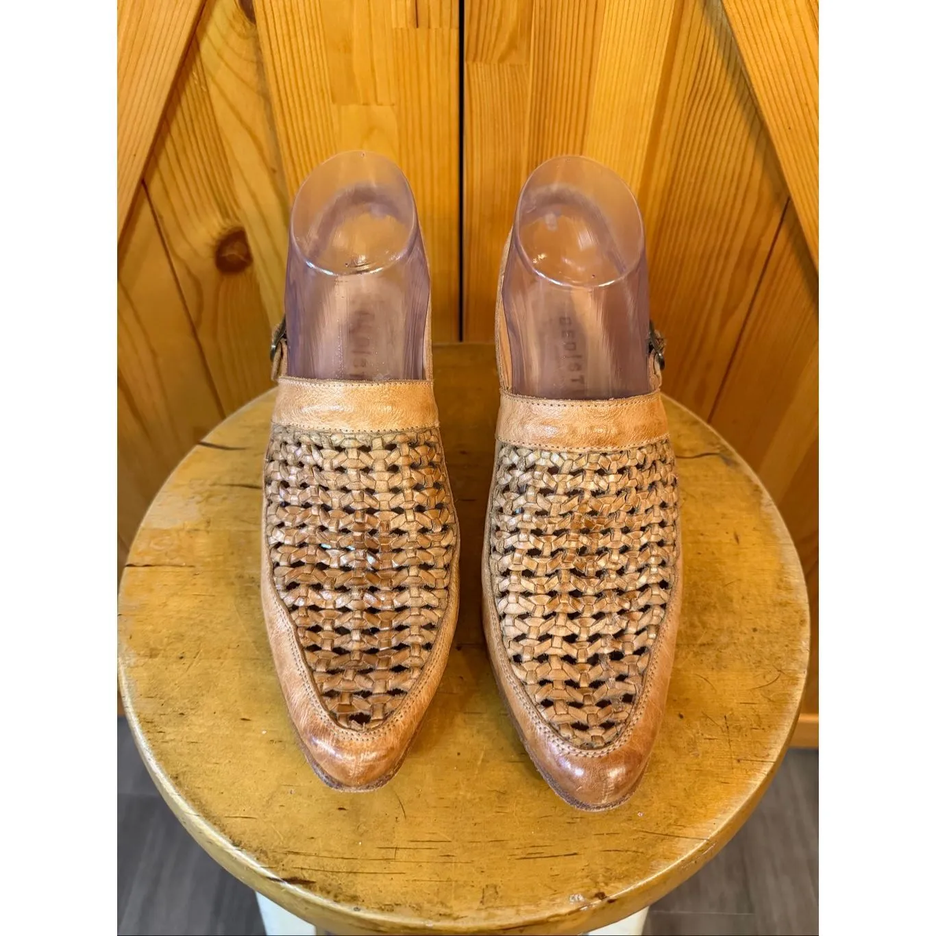 Bed Stu Womens Bettina Slingback Mule Heels Handwoven Leather Teak Sz 7.5 - Image 2