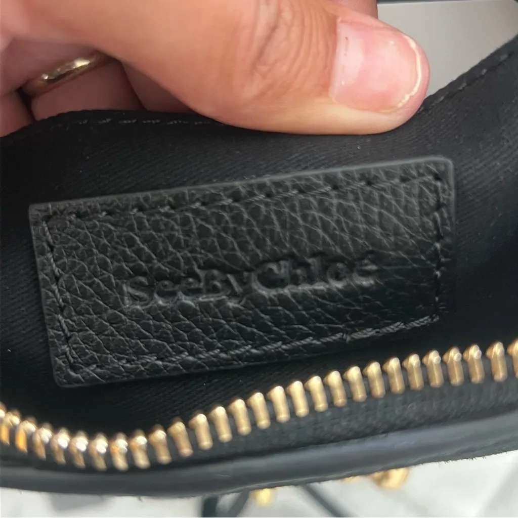 See By Chloe Joan Ladylike Black Shoulder Bag with Metallic Ring Detail - Image 5