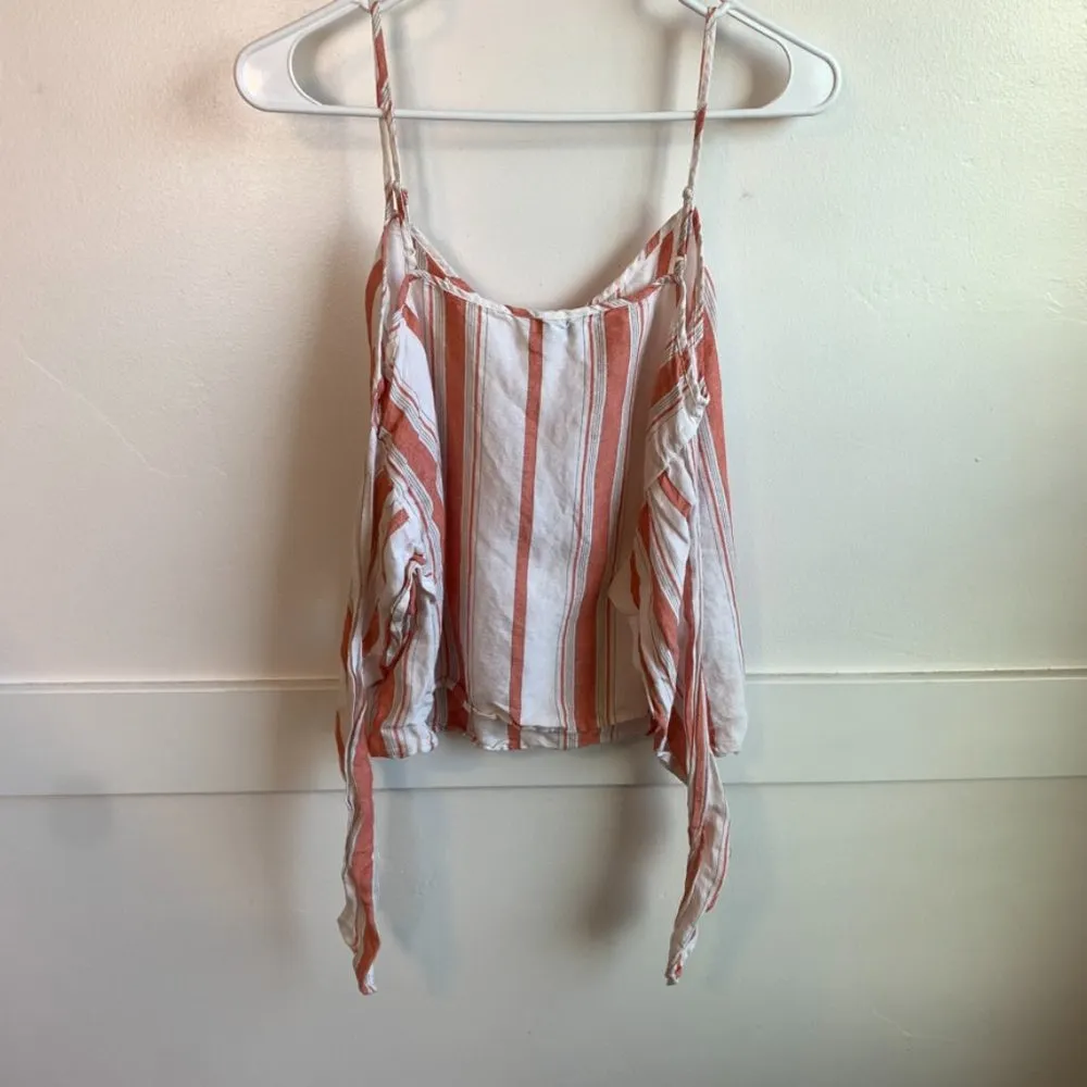 Express Orange & Cream Striped Bow Tank Top - Image 8