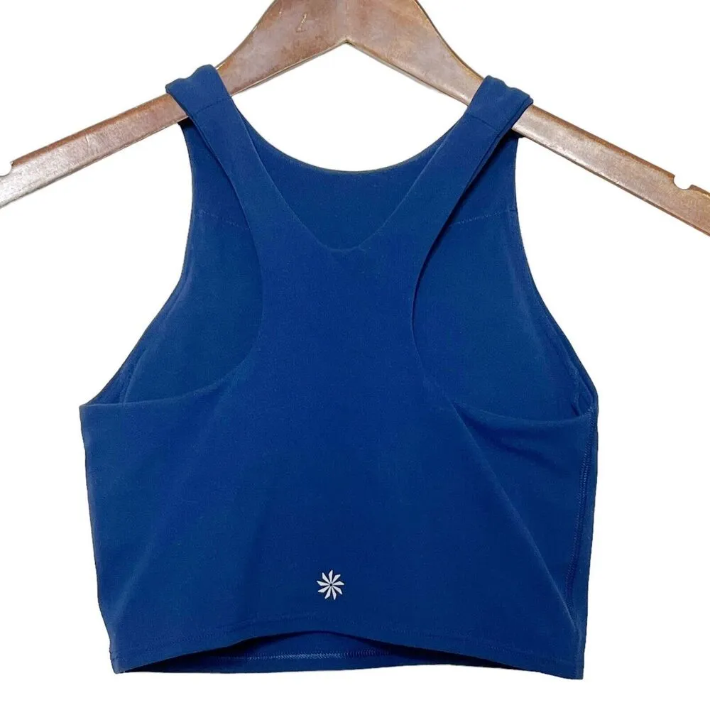 ATHLETA Conscious Crop Bra Support Top Blue A-C Padded Women’s Size XXS - Image 2