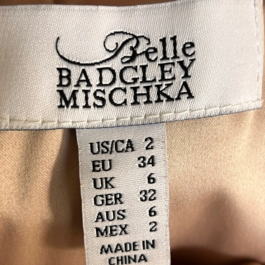 Belle Badgley Mischka Ava Embellished Sequin Lace High Low Dress - Image 9