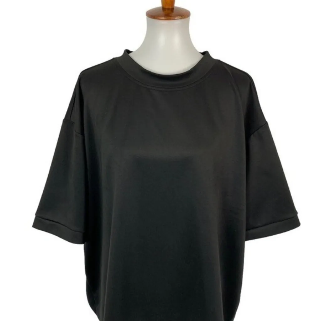 Open Edit Top 2XL Black Boxy Short Sleeve Oversized Minimalist Streetwear - Image 2