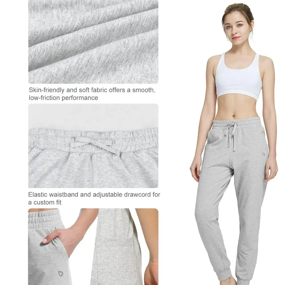 Baleaf Women’s Joggers Sweatpants Cotton Lounge Yoga Pants Size XL Gray Pockets - Image 3