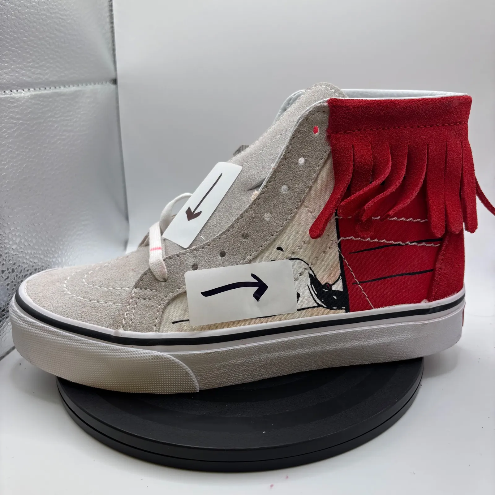 Vans x Peanuts Snoopy Red Fringed High Top Sneakers Shoes Men's‎ 4 Women's 5.5** - Image 7