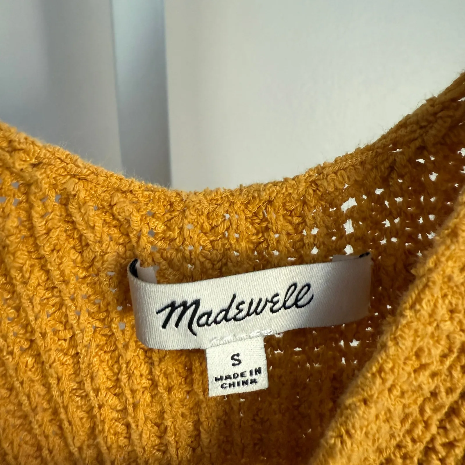 Madewell Knit Tank Top‎ Women's Size S Sleeveless V-Neck Gold Mustard Yellow - Image 4