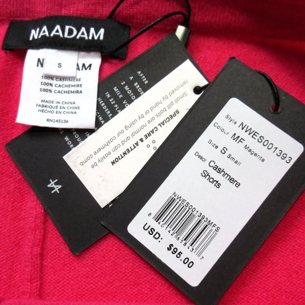 NWT Naadam Cashmere Shorts in Magenta Pink Pull - Image 3
