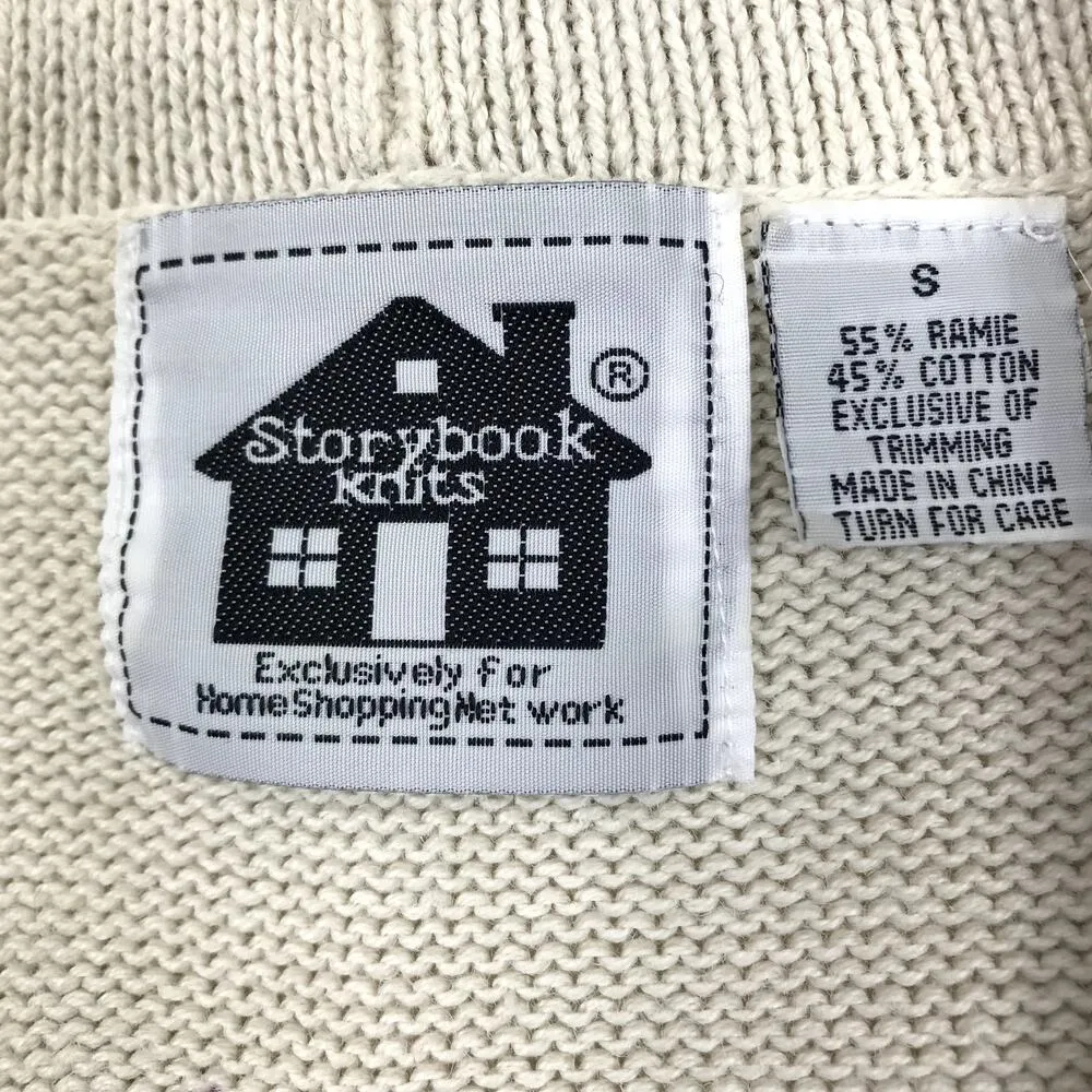 STORYBOOK KNITS VTG Embroidery Cardigan S Retro Western Beaded Oversize Boho Y2K - Image 13