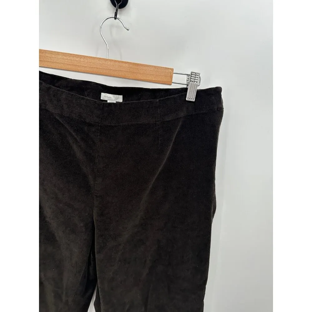J. Jill Dark Brown Corduroy Cotton Blend Side Zip Pants Women's Size 12 - Image 5