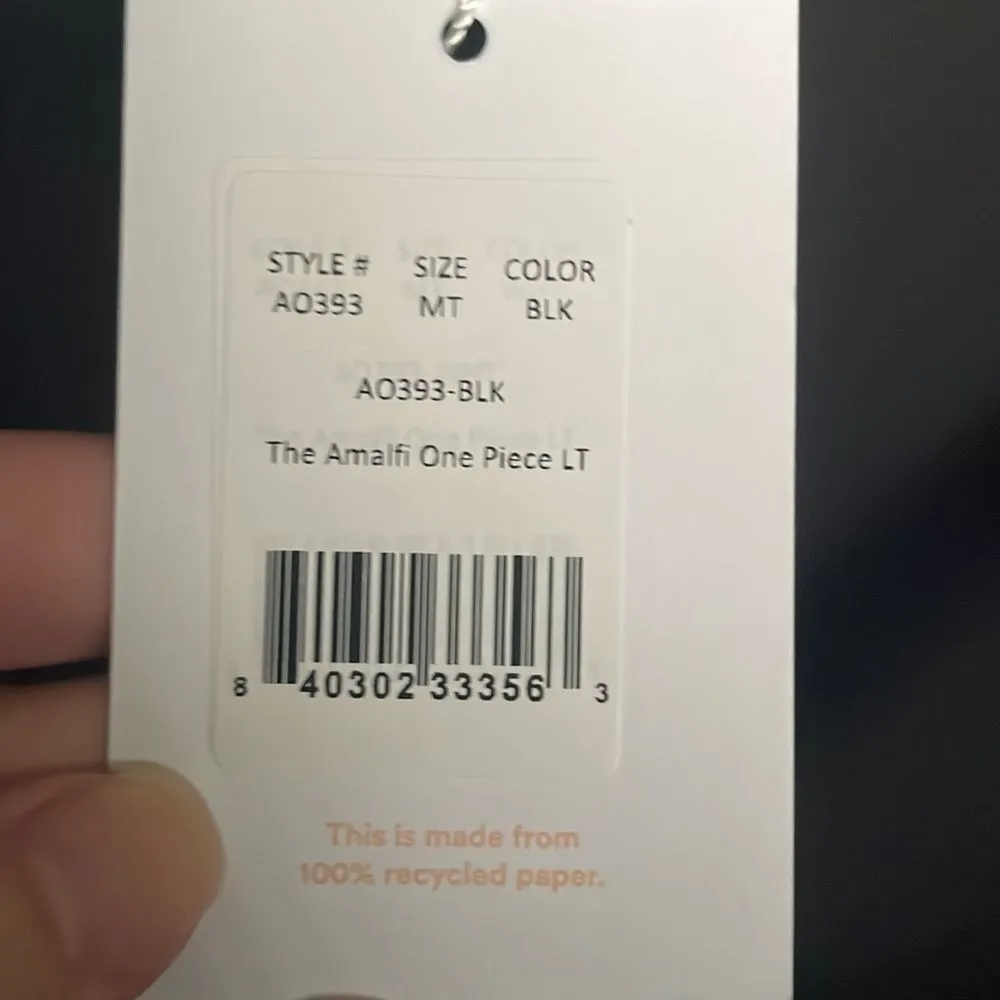 Andie‎ The Amalfi One Piece LT Swimsuit Rib Black size M Tall NWT long torso - Image 6