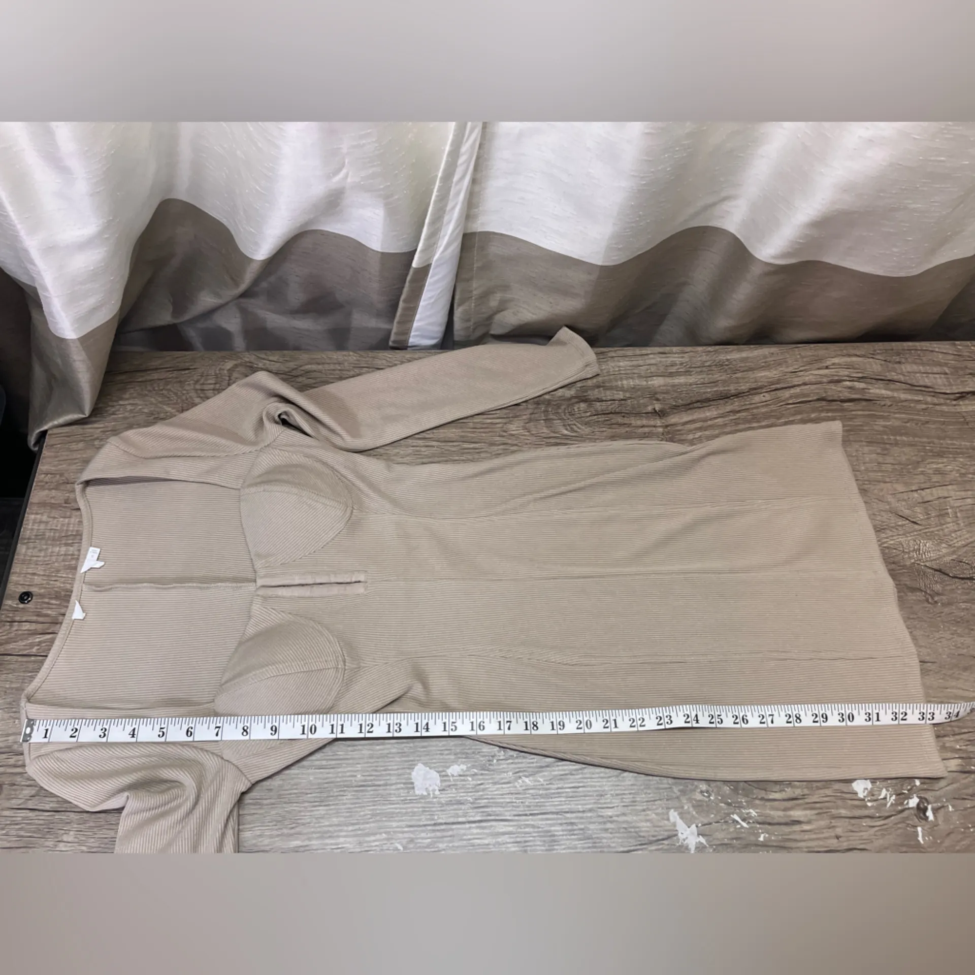 REVOLVE astr the label taupe tan long sleeve ribbed mini‎ dress size small - Image 8