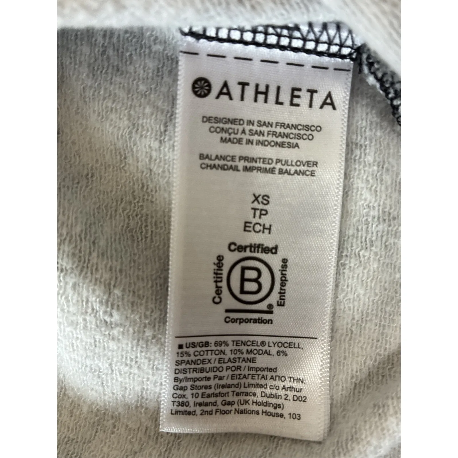 Athleta Long Sleeve‎ Balance Printed Pullover Knit Top Size XS (C12) - Image 4