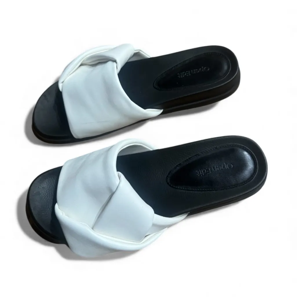 OPEN EDIT slide sandals knot black White Bellamy 10 - Image 2
