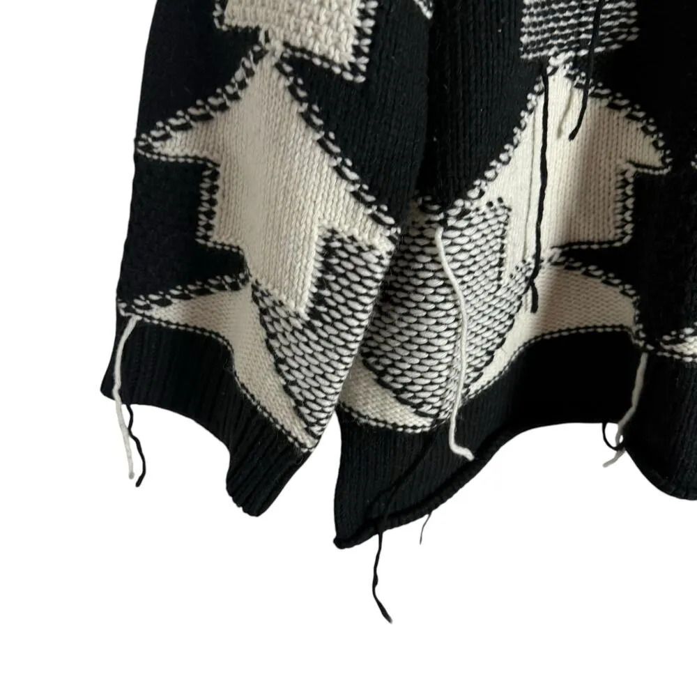 Stella McCartney Arrow Intarsia Black White Oversized Wool Pullover Sweater S - Image 6