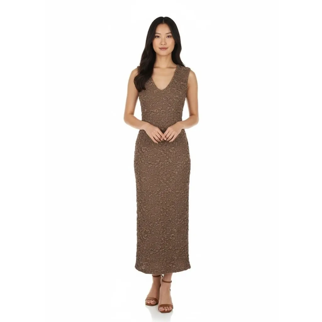 NWT Reformation Palm Knit Midi in Fog Textured Stretch Column Dress S $178 - Image 7
