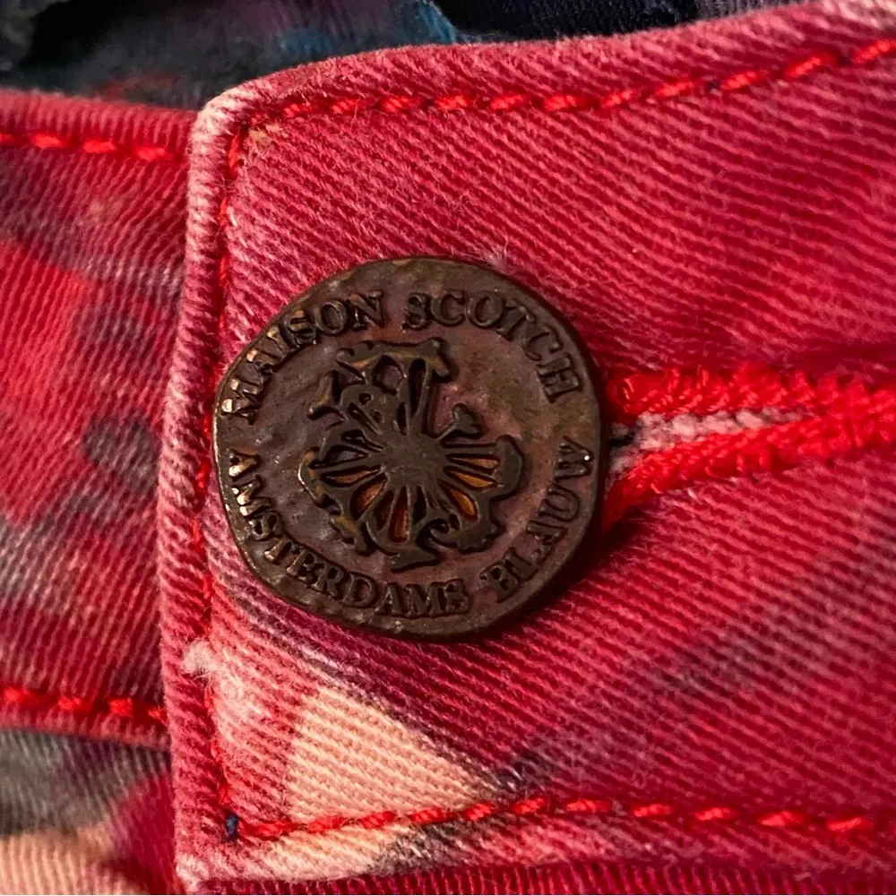 Maison Scotch Women’s skinny jeans red with leafy pattern size 29 - Image 5