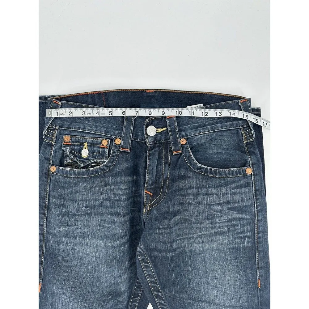 True Religion Jeans‎ Women's Sz 29x32 Blue Denim Ricky Relaxed Straight Mid Rise - Image 8