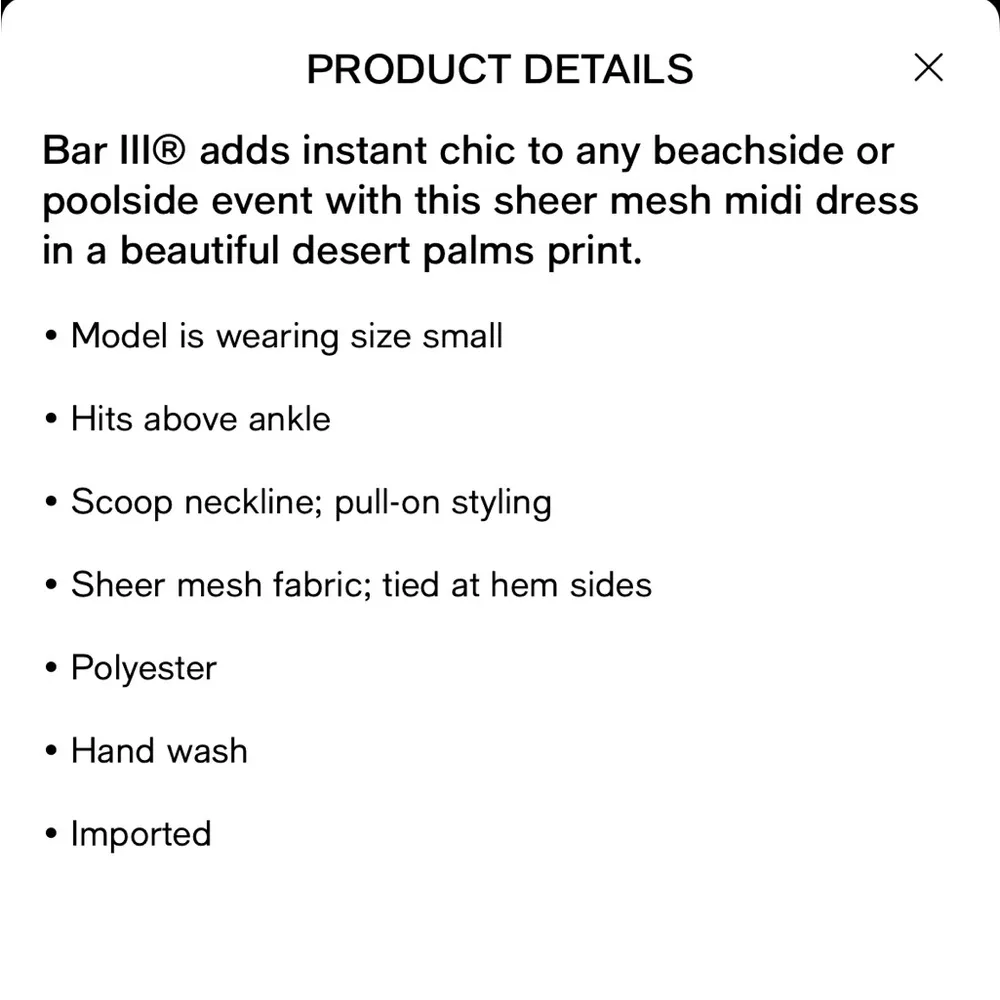 Bar III NWT $88 Women's Desert Palms Scoop-Neck Midi Dress S - Image 4