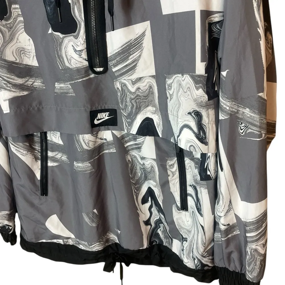 NIKE Women’s Size Small Windbreaker Jacket Sportswear Marble All Over Print - Image 5
