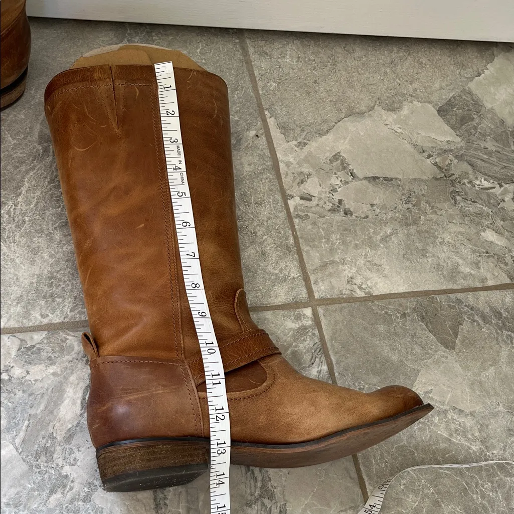 Gianni Bini Brown Leather Combat Boots - Image 9