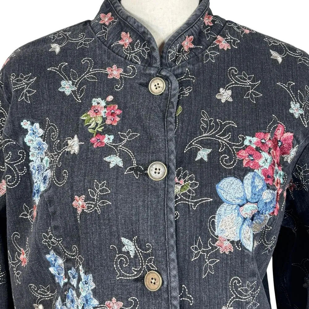 Denim & Co Large Jean Jacket Button - Image 2