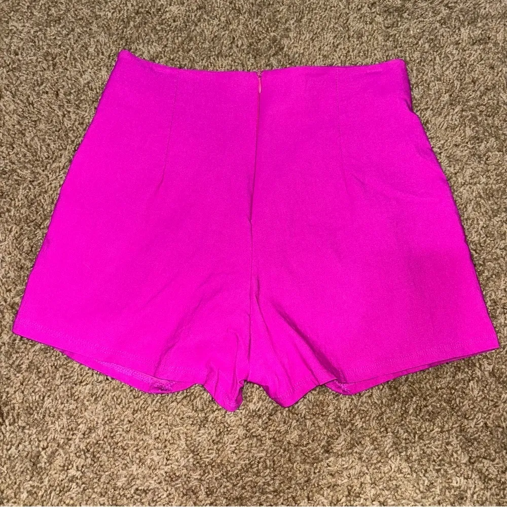 American Threads dark pink fuschia shorts with cross front skirt appearance - Image 2
