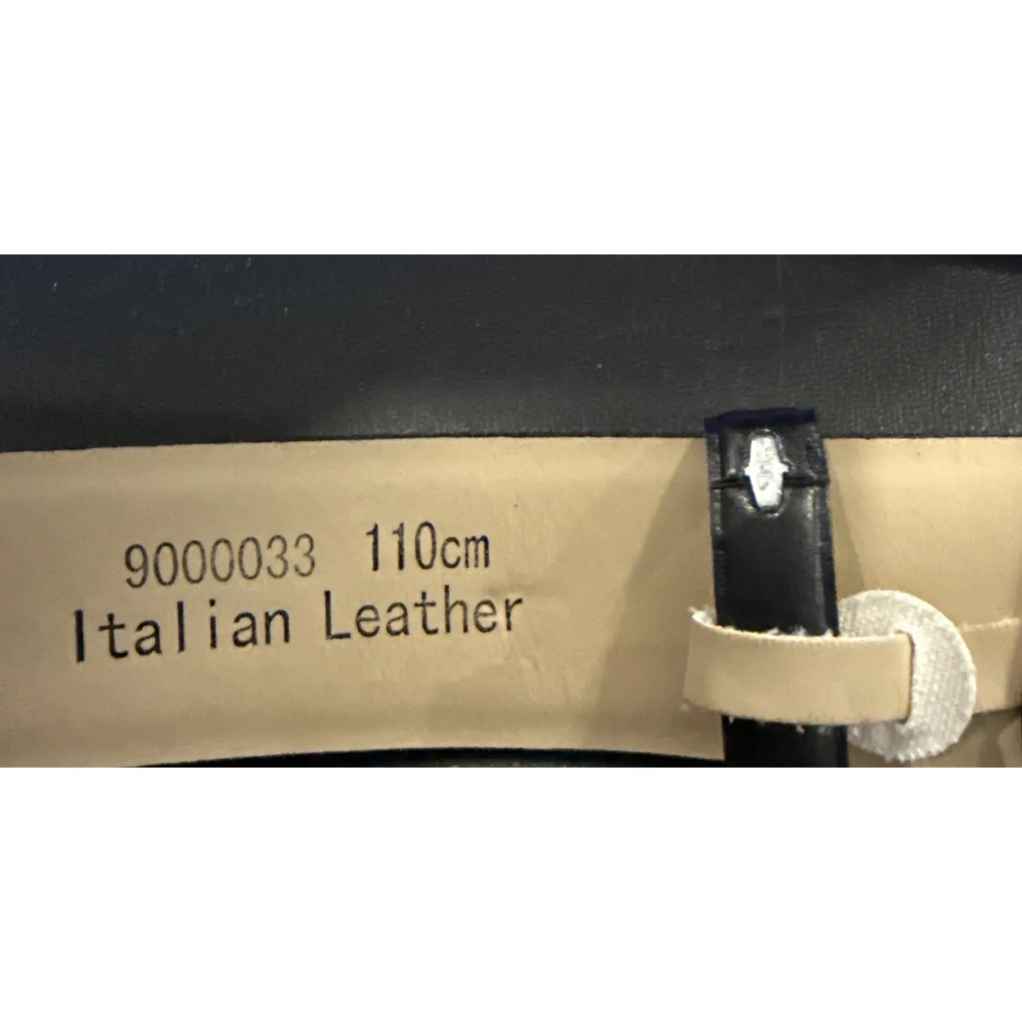 Black Italian Leather Rhinestone‎ Enamel Floral Buckle 110 CM US Large Preppy - Image 3