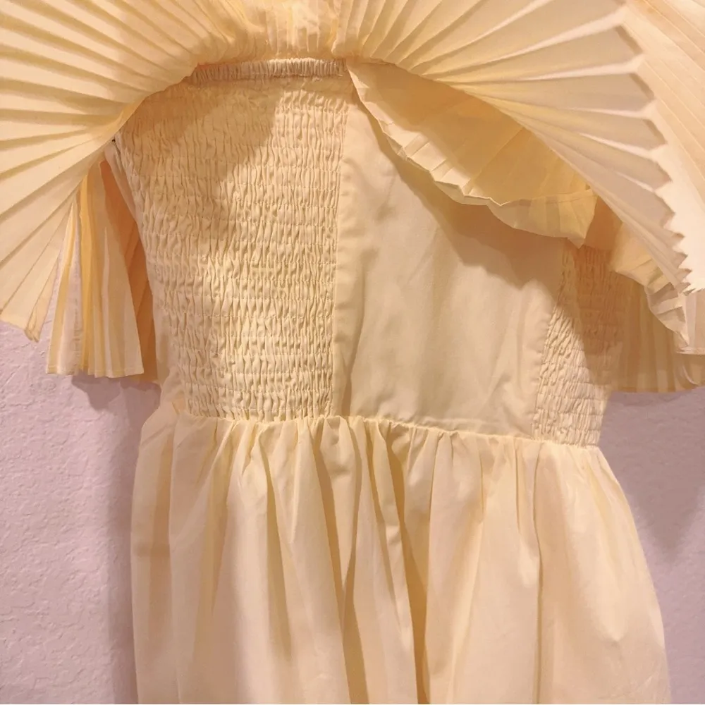 Sovere Bliss One Shoulder Mini Dress Lemon Sorbet Size Small NWT Yellow - Image 3