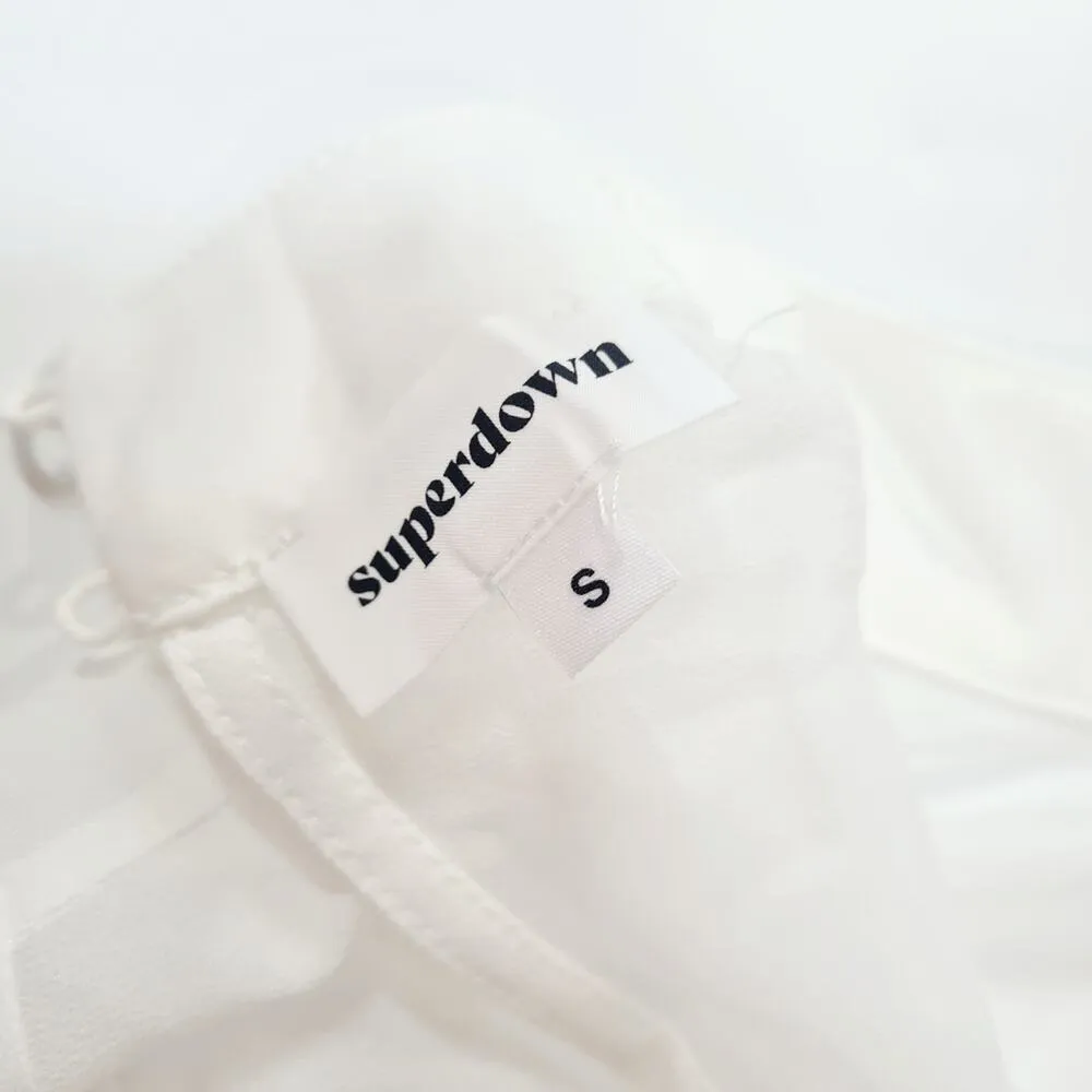 Superdown Kalene Puff Sleeve Top in White Small - Image 10
