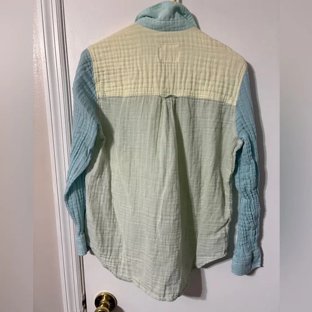 Rails Ellis Shirt Mint Color Block long sleeve button down Small - Image 3