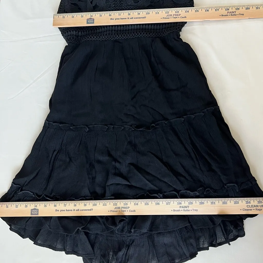 Love Tree Black Crochet Tie Back Dress In Black Size Medium - Image 12