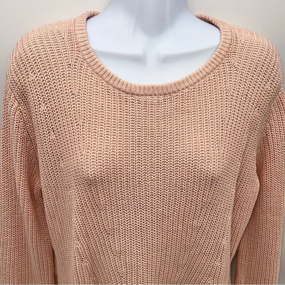 Banana Republic Factory Women's 100% Cotton Fisherman Knit Sweater is Pink - Image 2