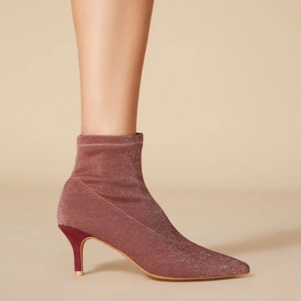 Jaggar Pink Decadence Ribbed Sock Boot in Grape Kitten Heel Bootie NIB 36/38/40 Size undefined - Image 16