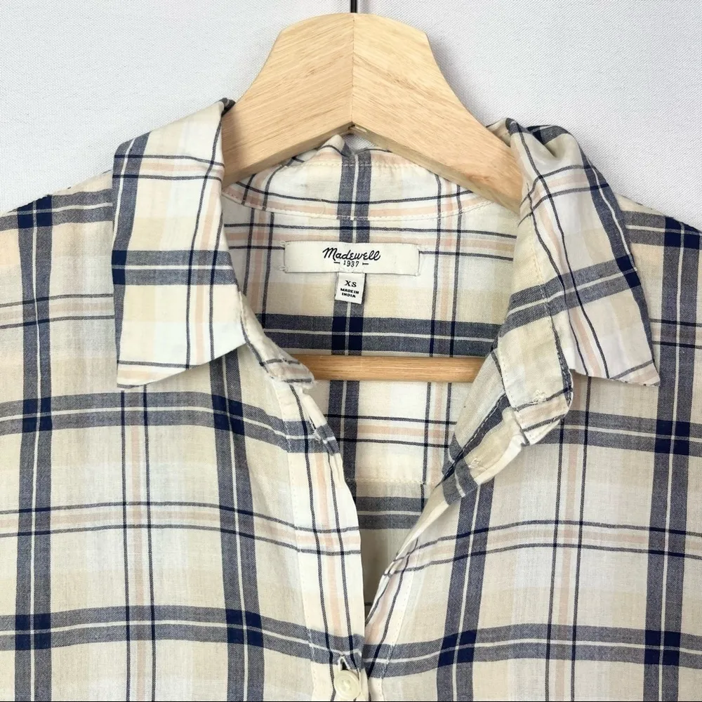Madewell Plaid Boyfriend Button Down Long Sleeve XS - Image 5