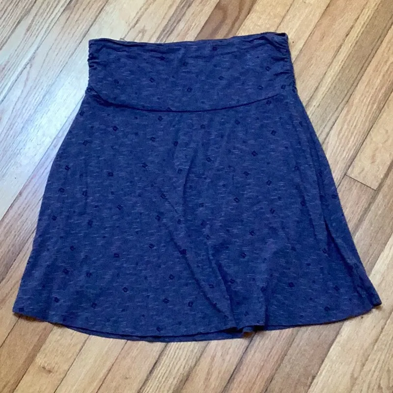 Toad&Co Chaka Blue Heather Print Skirt Size XSmall Black - Image 2