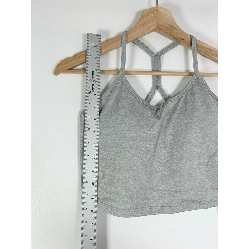Ilus Label Allure Heather Cropped Top Sports Bra L NWT Gray Size L - Image 4