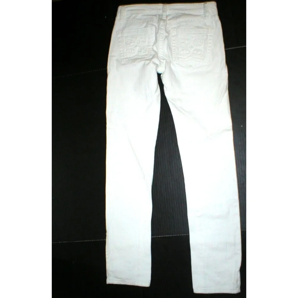 Womens BCBGMaxAzria Fashion Slim 26 Denim White Jeans New Skinny 28 x 32 BCBG - Image 4