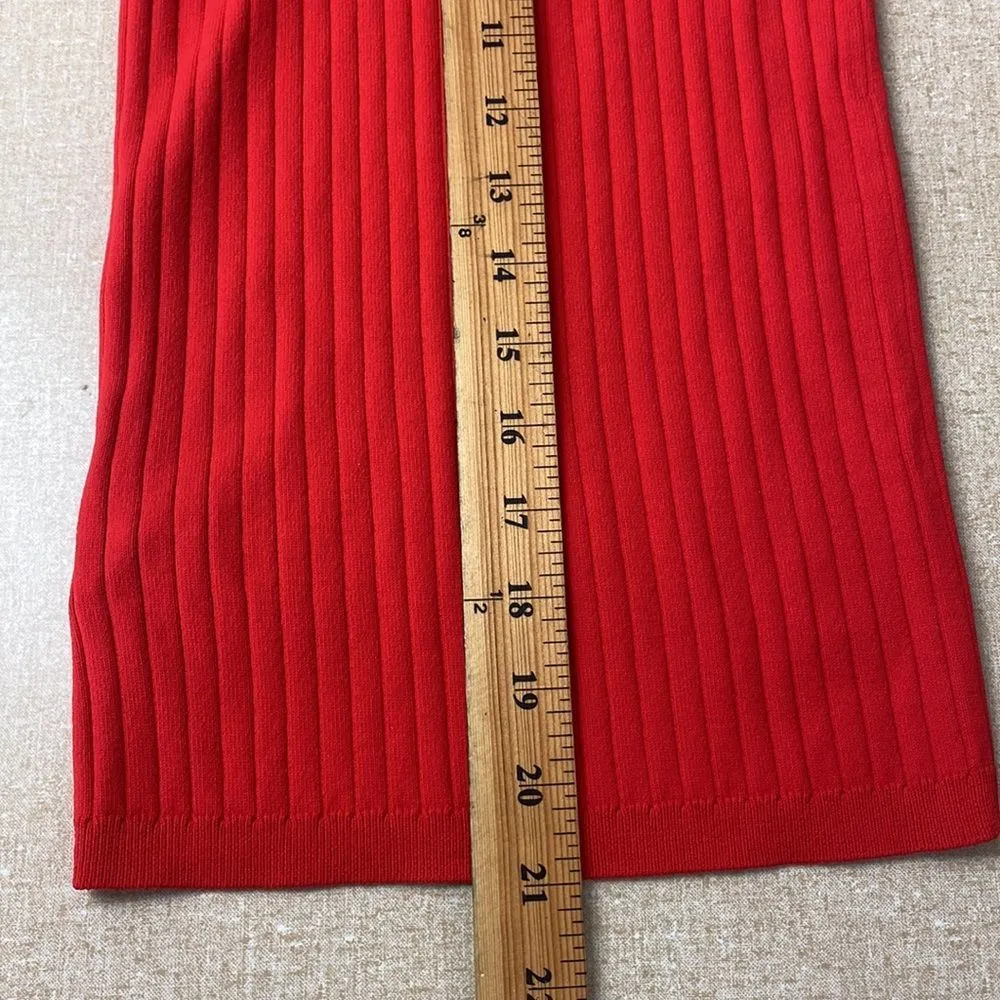 Ann Taylor Women’s XXS Red Ribbed Off Shoulder Body Fitted Shirt - Image 10