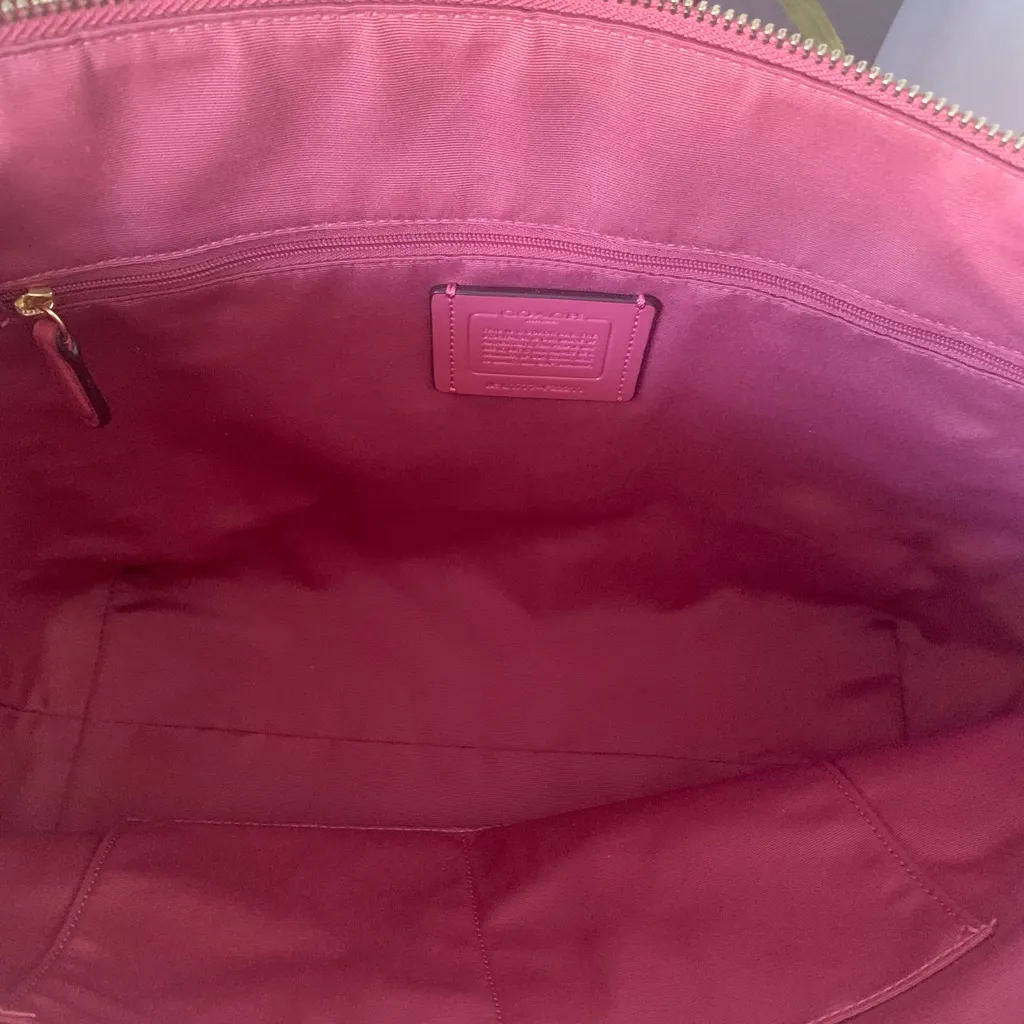 NWOT Coach Ava Chain Refined Red Pebble
Leather Tote Bag Carryall - Image 14