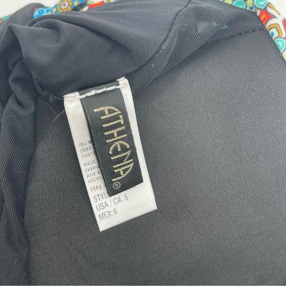 ATHENA Swimsuit One Piece Strapless Black Paisley Print Coastal Beach SZ 6 NWOT - Image 10