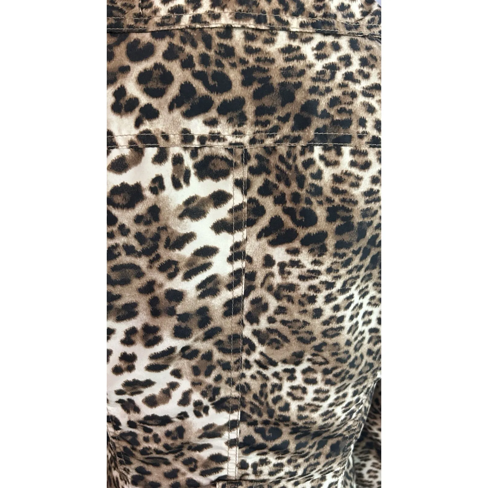 Leopard Print Blazer/Jacket Women 44 Stylish Bold Lined Buttons Boho Preppy Brown Size 1X - Image 11