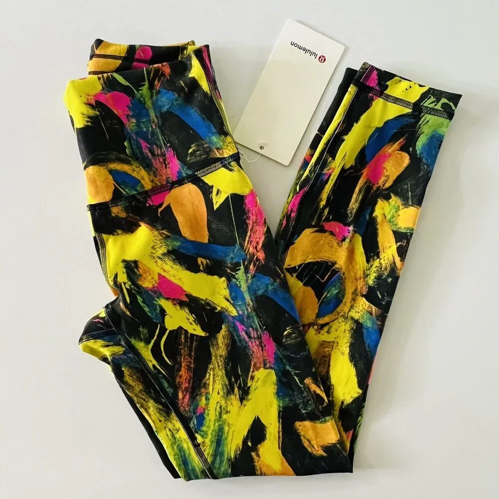 LULULEMON ATHLETICA Undertone Black Multi Wunder Train HR Tight 25" Leggings-US4 - Image 3