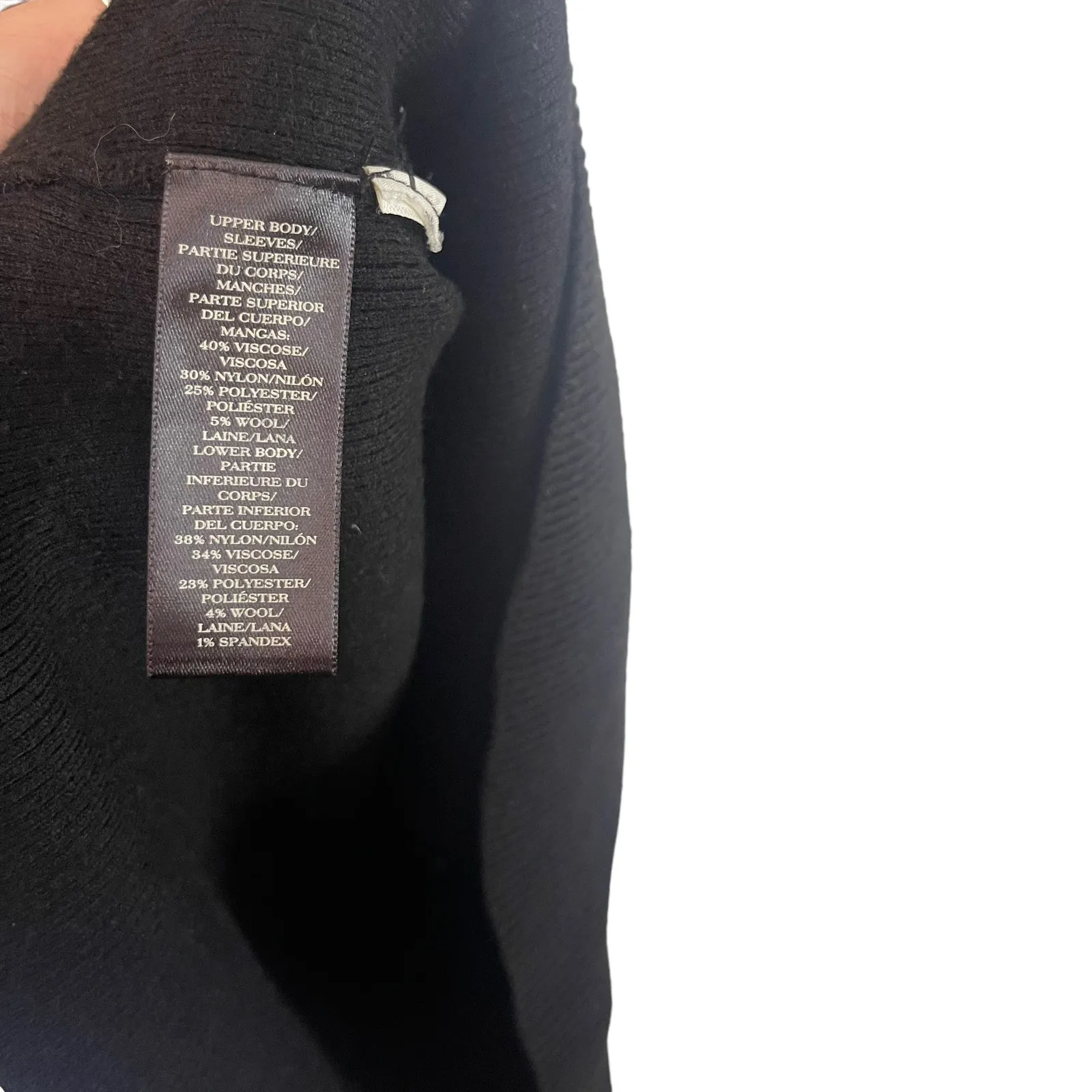 Ann Taylor Women's Size XS Black‎ Viscose Wool Blend Turtleneck Sweater Dress - Image 9