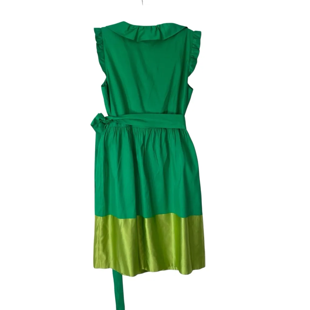 Kate Spade Aubrey Green Silk Ruffle Wrap Dress size 10 - Image 5
