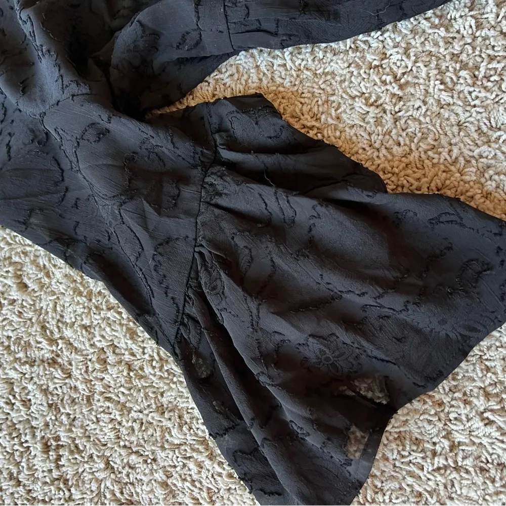 NWT Umgee Black Embossed Babydoll Dress Size Large Lined Boho Chic Indie… - Image 11