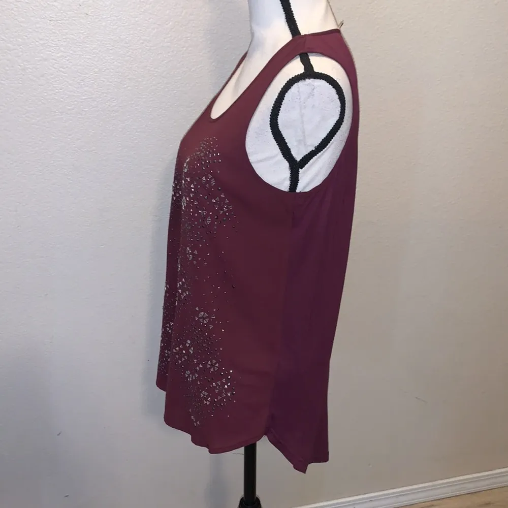 Juicy Couture  dark purple maroon sequined tank top - Image 5
