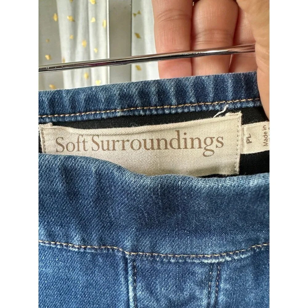 Soft Surroundings Ultimate Denim Pull On Elastic Band Waist Jeans Petite Large - Image 7