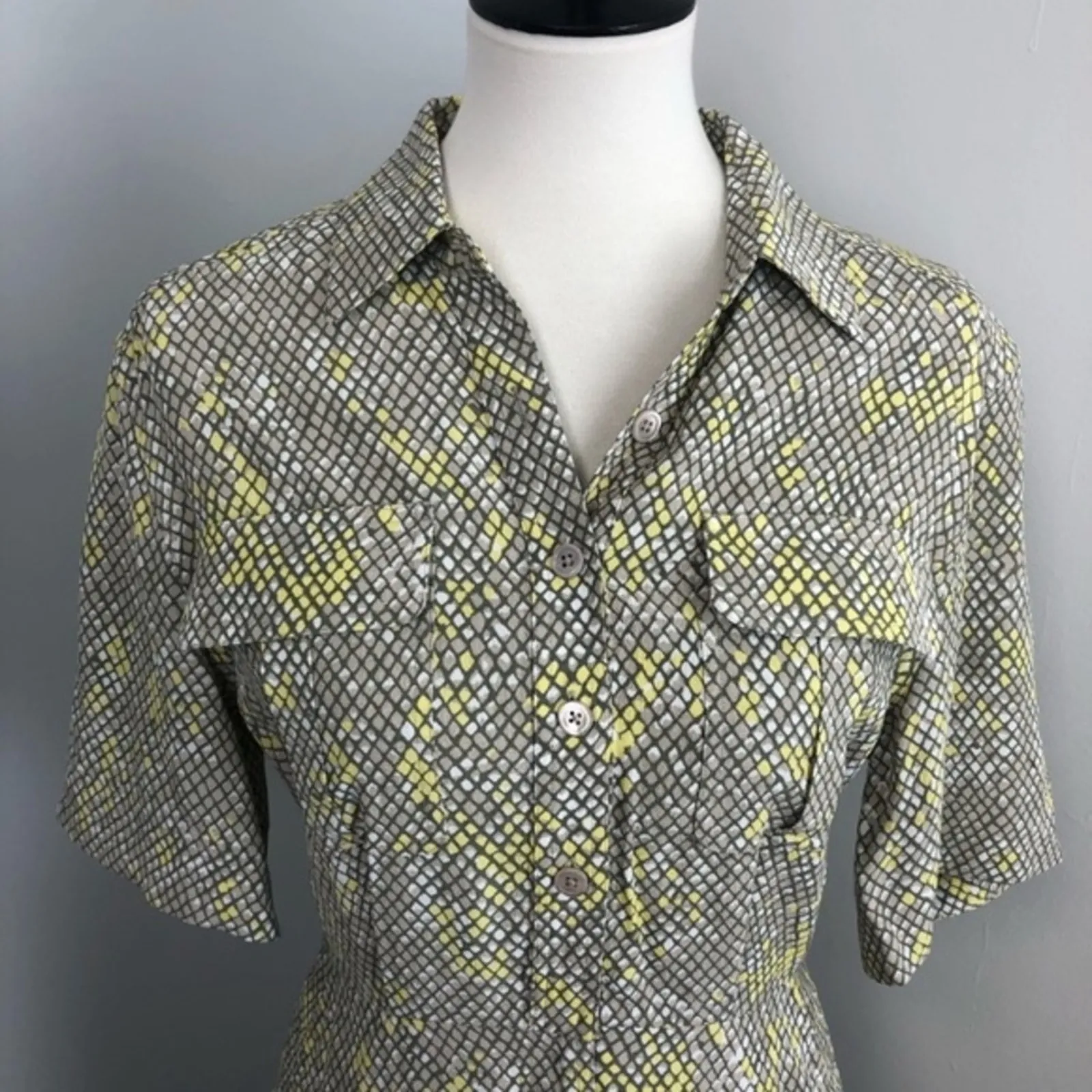 Equipment Femme Axelle Reptile Animal Print Short Sleeve Shirt Dress Sz 4 - Image 4